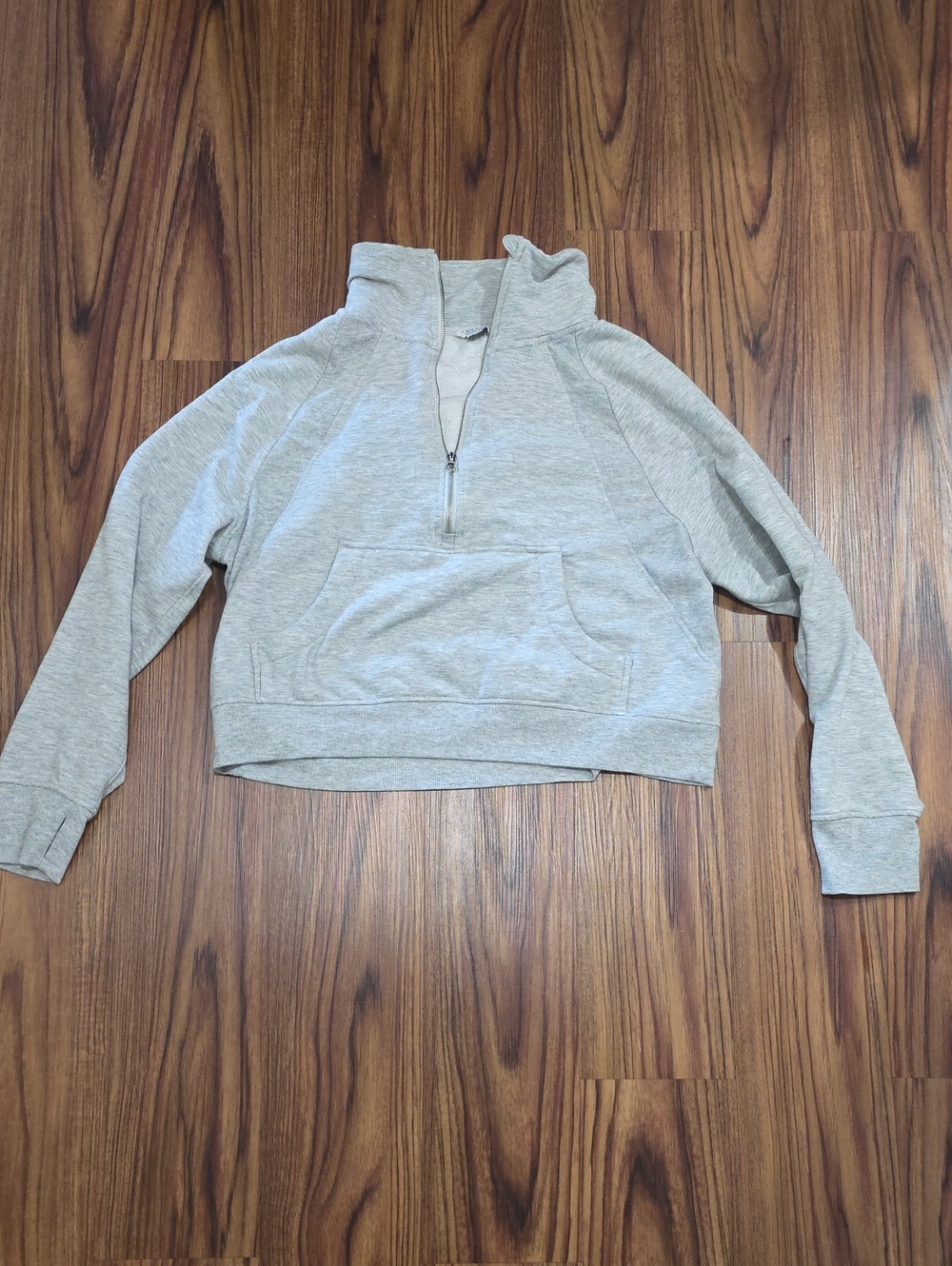 Danskin Light Gray Half-Zip Pullover Hoodie